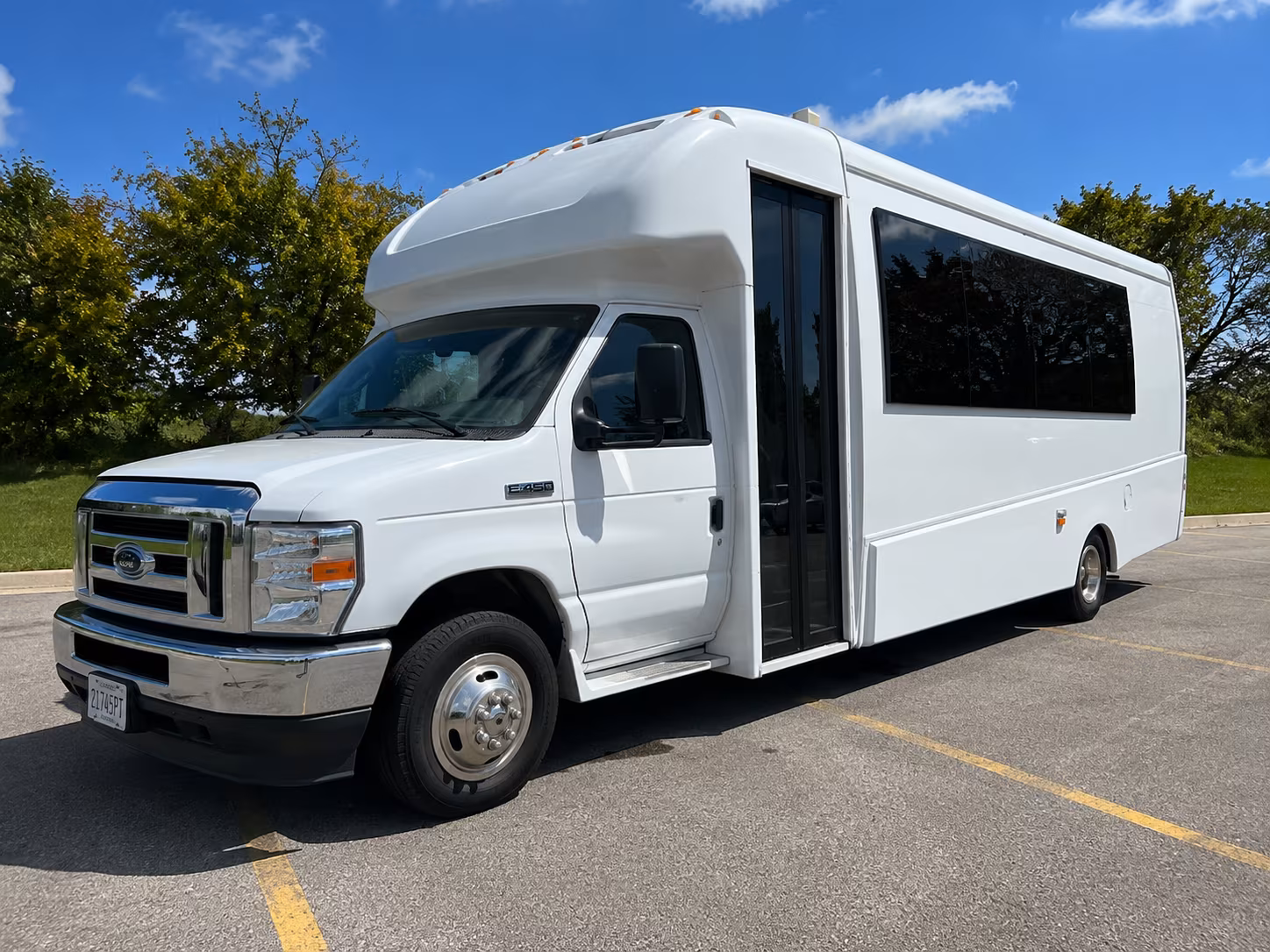 Passenger seating aboard a party bus rental serving Ontario