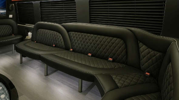 Interior of Charter Bus Company Fontana's 14 Passenger Sprinter Limousine in Fontana