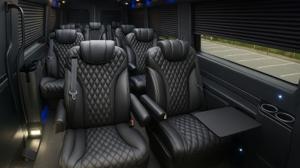 Interior of Charter Bus Company Ontario's 18 Passenger Minibus in Ontario