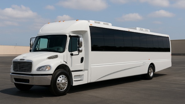 Exterior of Charter Bus Company Corona's 25 Passenger Party Bus in Corona