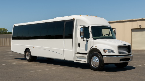 Exterior of Charter Bus Company Riverside's 28 Passenger Party Bus in Riverside