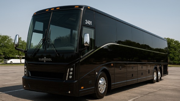 Exterior of Charter Bus Company Chino Hills's 40 Passenger Party Bus in Chino Hills