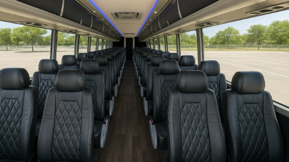 Interior of Charter Bus Company Ontario's 45 Passenger Charter Bus in Ontario