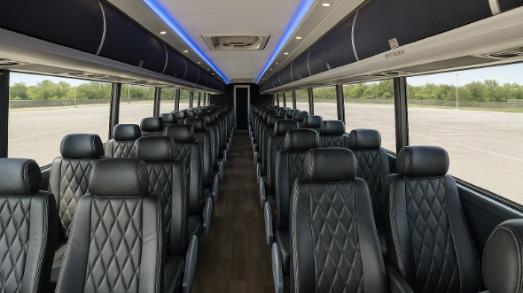 Interior of Charter Bus Company Ontario's 47 Passenger Charter Bus in Ontario