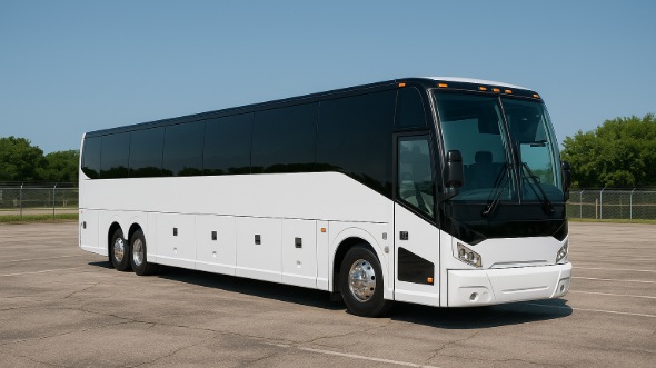 Exterior of Charter Bus Company Corona's 50 Passenger Party Bus in Corona