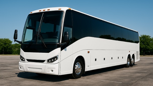 Exterior of Charter Bus Company Rancho Cucamonga's 50 Passenger Party Bus in Rancho Cucamonga